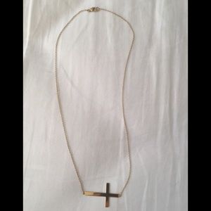 Gold Plated Sterling Silver Cross Necklace